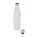 Botella térmica grande de acero inoxidable con logo 1L Térmica Cove color blanco segunda vista