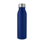 Bidón de deporte de acero inoxidable con tapa metalizada 700ml Harper color azul segunda vista frontal