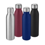 Bidón de deporte de acero inoxidable con tapa metalizada 700ml Harper color azul segunda vista varios colores