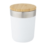 Vaso térmico de acero con tapa de bambú orgánico 330ml Organic Cover color blanco segunda vista