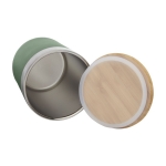 Vaso térmico de acero con tapa de bambú orgánico 330ml Organic Cover color verde menta tercera vista