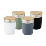 Vaso térmico de acero con tapa de bambú orgánico 330ml Organic Cover color verde menta segunda vista varios colores