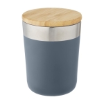 Vaso térmico de acero con tapa de bambú orgánico 330ml Organic Cover color azul petróleo segunda vista