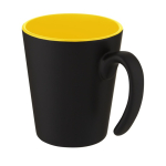 Taza de cerámica bicolor con asa original de 360ml Air Matt color amarillo