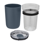 Vaso de vidrio de borosilicato y plástico reciclado 420ml Glass color azul petróleo segunda vista