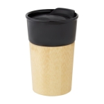 Taza para llevar de porcelana y exterior de bambú 320ml Porcelaine color negro segunda vista