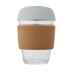 Vaso de vidrio con agarre de corcho de 360ml Takeaway Cork Grip color gris segunda vista frontal