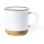 Taza vintage de cerámica con base de bambú 330ml Design Bamboo color blanco primera vista