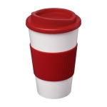 Vaso para llevar de plástico con tapa de rosca 350ml White Americano color rojo