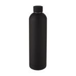Botella termo con logo de diseño moderno y acabado mate 1L Spring color negro