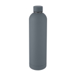 Botella termo con logo de diseño moderno y acabado mate 1L Spring color gris oscuro