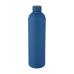 Botella termo con logo de diseño moderno y acabado mate 1L Spring color azul marino