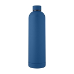 Botella termo con logo de diseño moderno y acabado mate 1L Spring color azul marino segunda vista frontal