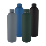 Botella termo con logo de diseño moderno y acabado mate 1L Spring color azul marino segunda vista varios colores