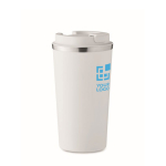 Vaso de acero con función térmica y antifugas 510ml Elegant XL color blanco vista de impresión