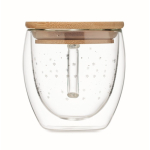 Taza de estilo navideño con tapa de bambú 220ml Christmas Forest color transparente septima vista
