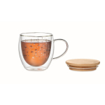 Taza de cristal con diseño de estrellas con tapa 220ml Christmas Sky color transparente segunda vista
