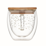 Taza de cristal con diseño de estrellas con tapa 220ml Christmas Sky color transparente sexta vista