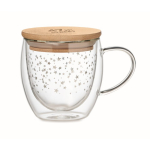 Taza de cristal con diseño de estrellas con tapa 220ml Christmas Sky color transparente vista principal