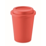 Vaso con doble pared hecho de plástico 300ml TakeAway Minimal color rojo