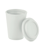 Vaso con doble pared hecho de plástico 300ml color blanco vista lateral