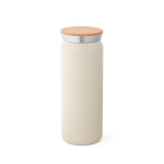 Termo de acero con doble pared y tapón de corcho 600ml Design color beige