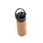 Botella térmica promocional de bambú y acero 440ml Termo Bamboo color negro tercera vista