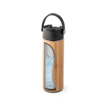 Botella térmica promocional de bambú y acero 440ml Termo Bamboo color negro quinta vista