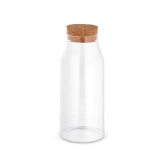 Botella de vidrio de borosilicato con tapón corcho 800ml Crystal Juice color natural