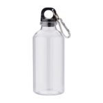 Bidón personalizado reciclado con mosquetón 400ml Cruiser RPET color transparente primera vista