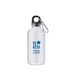 Bidón personalizado reciclado con mosquetón 400ml Cruiser RPET color transparente vista de impresión
