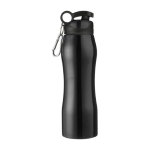 Bidón de acero con mosquetón y boquilla 700ml Inox Slender color negro primera vista