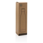Elegante botella metálica de acero reciclado 500ml Lane Recycled color verde oscuro segunda vista con caja