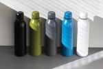 Botella promocional térmica de acero reciclado 500ml Nomad Recycled color azul vista con caja