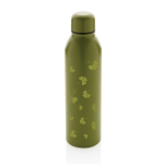 Botella promocional térmica de acero reciclado 500ml Nomad Recycled color verde militar vista con logo