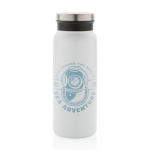 Botella de acero reciclado con tapón original 600ml Land Recycled color blanco