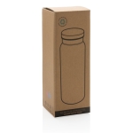 Botella de acero reciclado con tapón original 600ml Land Recycled color blanco segunda vista con caja