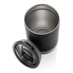 Vaso termo acero reciclado con tapa antigoteo 360ml Inspire Recycled color negro cuarta vista