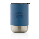 Vaso termo acero reciclado con tapa antigoteo 360ml Inspire Recycled color azul vista con logo