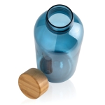 Botella de plástico reciclado y tapón bambú 660ml Evolution Recycled color azul cuarta vista