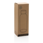 Botella de plástico reciclado y tapón bambú 660ml Evolution Recycled color azul segunda vista con caja
