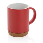 Taza de cerámica con base de corcho y color mate de 280ml Cork Base color rojo
