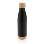 Botella con detalle de bambú en tapa y fondo 520ml Lid&Bottom Bambú color negro