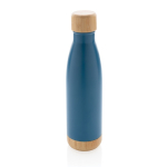 Botella con detalle de bambú en tapa y fondo 520ml Lid&Bottom Bambú color azul