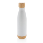 Botella con detalle de bambú en tapa y fondo 520ml Lid&Bottom Bambú color blanco