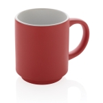 Taza de cerámica apilable de diseño en color 180ml color rojo