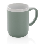 Taza de cerámica con borde blanco de 300ml White Deco color verde