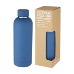 Botella termo de acero inoxidable con acabado mate 500ml Spring color azul