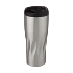 Vaso termo con original diseño geométrico de ondas 450ml Waves color plateado