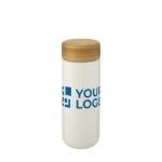 Vaso de cerámica con tapa de bambú de rosca antiderrames 300ml vista principal